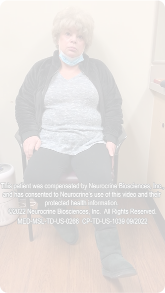 Tardive Dyskinesia- 70-Year-Old woman with tardive dyskinesia (TD) showing oro-buccal-lingual stereotypy, toe tapping, and finger movements
