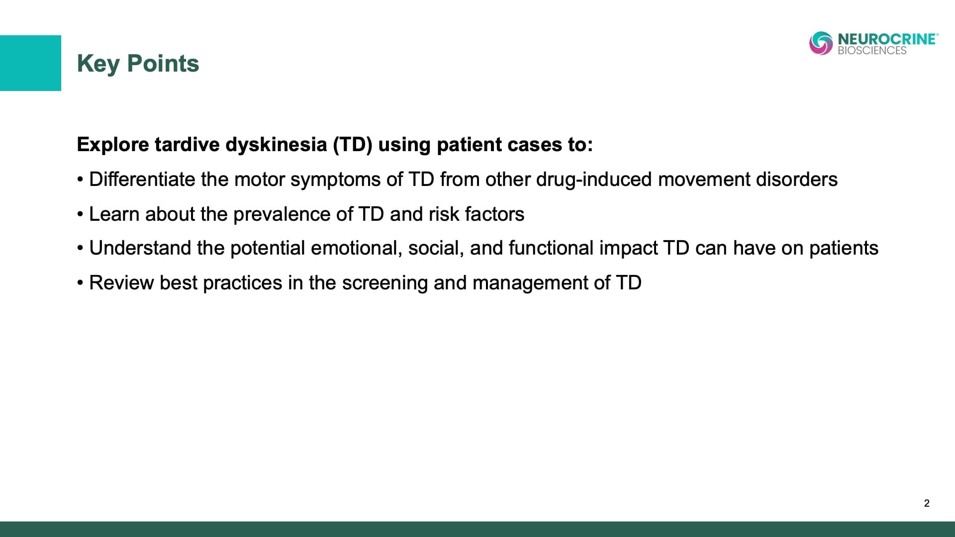 Tardive Dyskinesia Differential Diagnosis Slide Library for Clinicians in Training, Slide 2