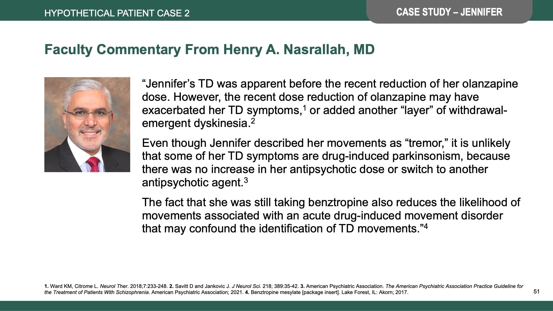Tardive Dyskinesia Differential Diagnosis Slide Library for Clinicians in Training, Slide 51
