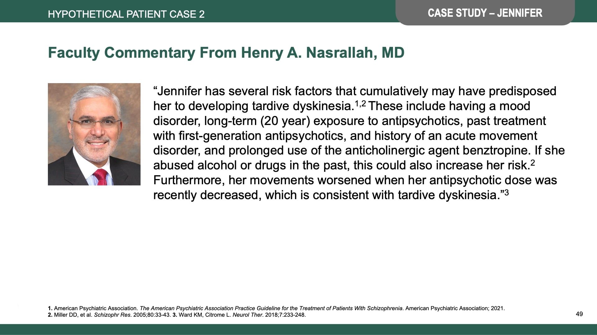 Tardive Dyskinesia Differential Diagnosis Slide Library for Clinicians in Training, Slide 49