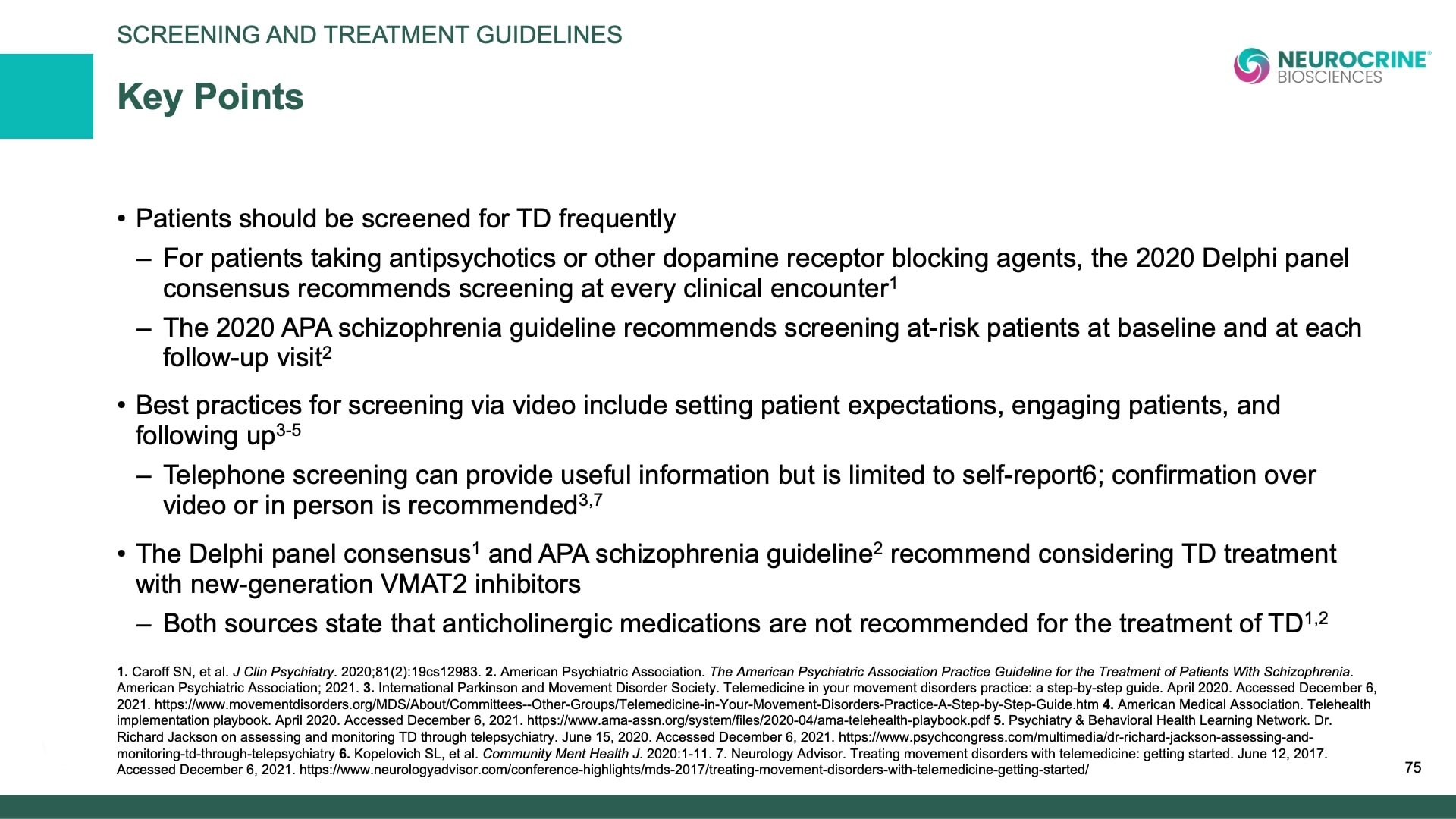 Tardive Dyskinesia Differential Diagnosis Slide Library for Clinicians in Training, Slide 75
